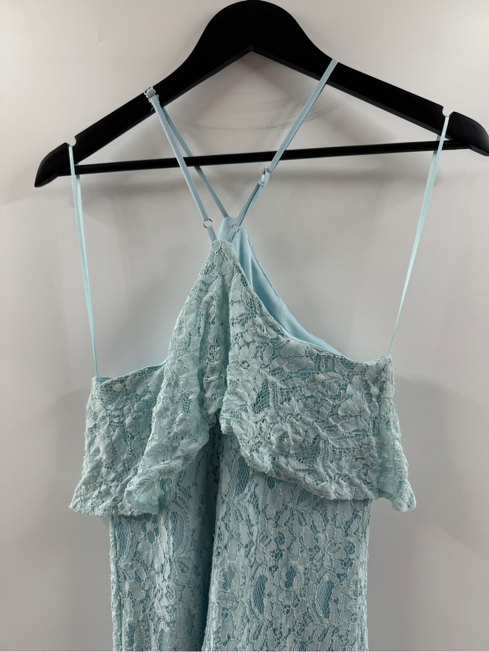Francesca's Light Blue Lace Cold Shoulder Mini Dress – Women's Small - Picture 7 of 8